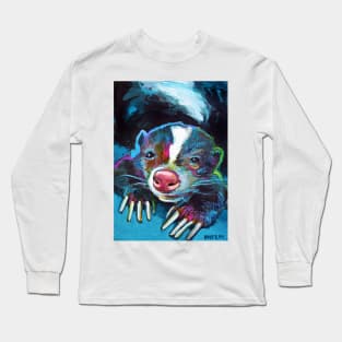 Colorful Skunk Design Long Sleeve T-Shirt